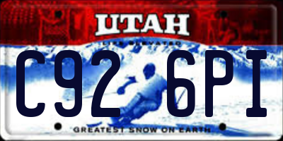UT license plate C926PI