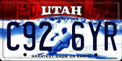 UT license plate C926YR