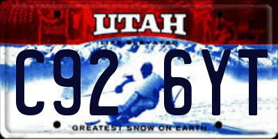 UT license plate C926YT