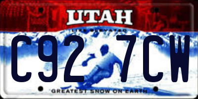 UT license plate C927CW