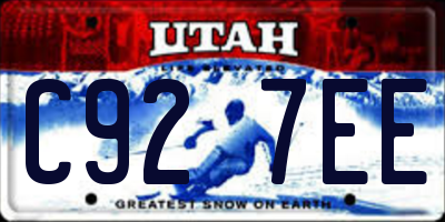 UT license plate C927EE