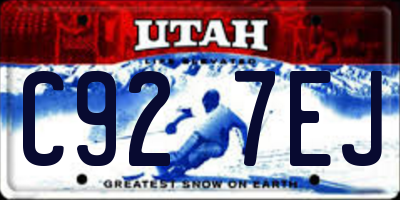 UT license plate C927EJ
