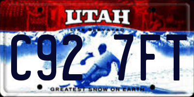 UT license plate C927FT