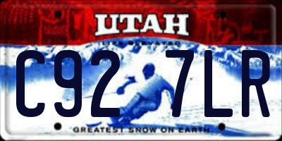UT license plate C927LR