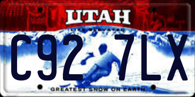 UT license plate C927LX