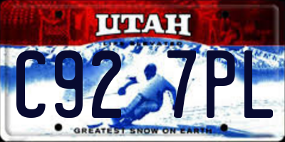 UT license plate C927PL