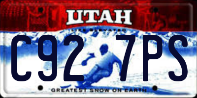UT license plate C927PS