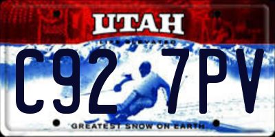 UT license plate C927PV