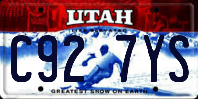 UT license plate C927YS