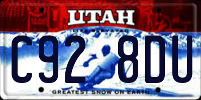 UT license plate C928DU