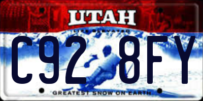 UT license plate C928FY