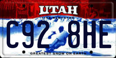 UT license plate C928HE