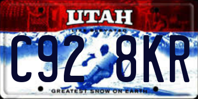 UT license plate C928KR