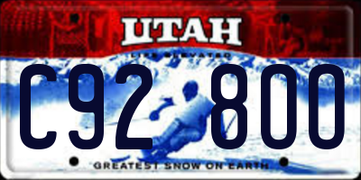 UT license plate C928OO