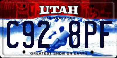 UT license plate C928PF
