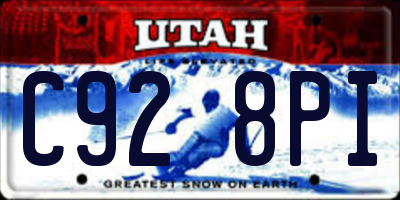 UT license plate C928PI