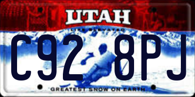UT license plate C928PJ