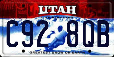 UT license plate C928QB
