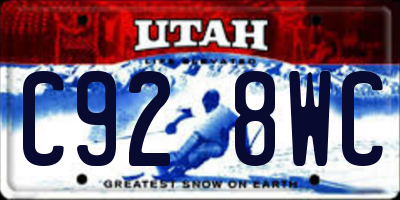 UT license plate C928WC