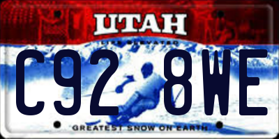 UT license plate C928WE