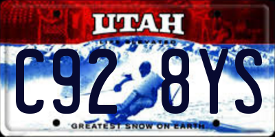 UT license plate C928YS