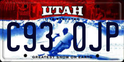 UT license plate C930JP