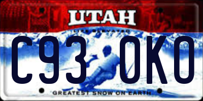UT license plate C930KO