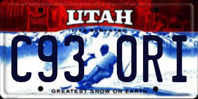 UT license plate C930RI