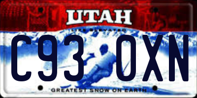 UT license plate C930XN