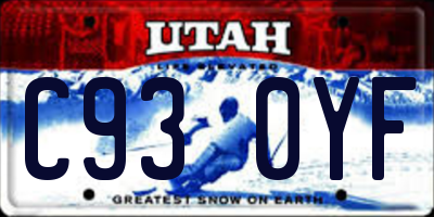 UT license plate C930YF