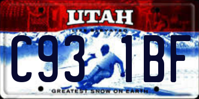 UT license plate C931BF