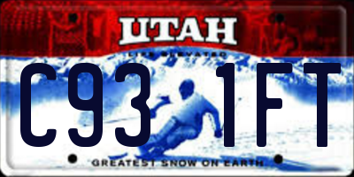 UT license plate C931FT