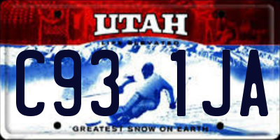 UT license plate C931JA