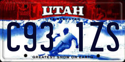 UT license plate C931ZS