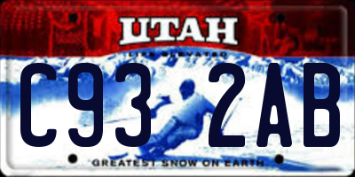 UT license plate C932AB