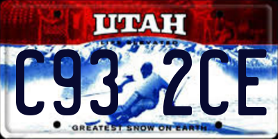 UT license plate C932CE
