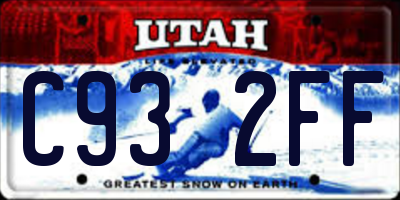 UT license plate C932FF