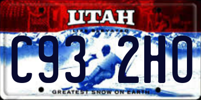 UT license plate C932HO