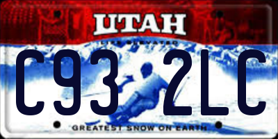 UT license plate C932LC