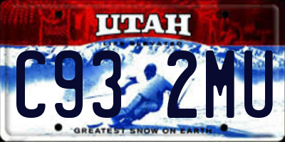 UT license plate C932MU