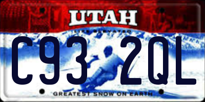 UT license plate C932QL