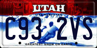 UT license plate C932VS