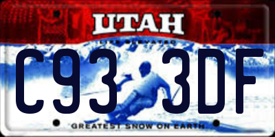 UT license plate C933DF