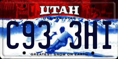 UT license plate C933HI