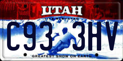 UT license plate C933HV