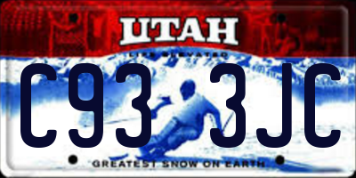 UT license plate C933JC