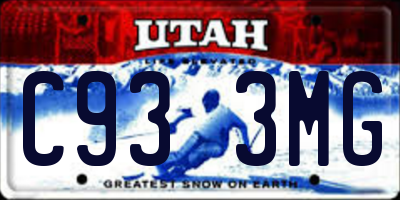 UT license plate C933MG