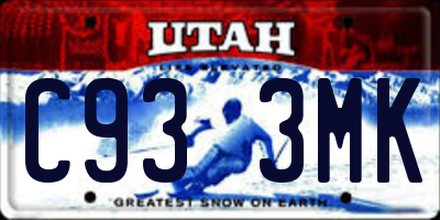 UT license plate C933MK