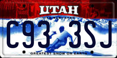 UT license plate C933SJ