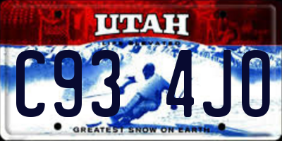 UT license plate C934JO